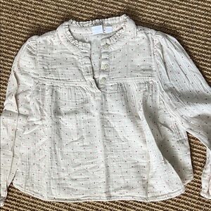 Gap Girls' Cream Polka Dot Blouse
